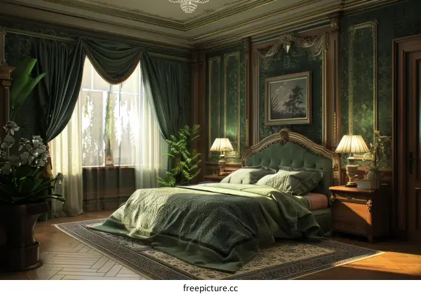 Luxurious Green Bedroom Interior Design