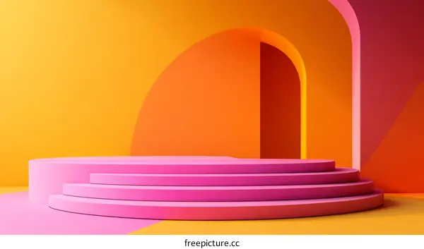 Colorful Abstract Geometric Display Podium