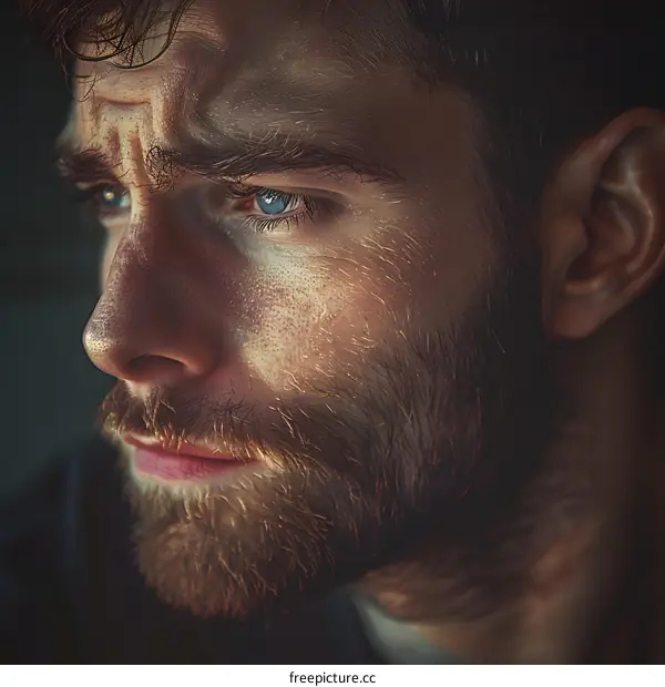 Portrait of a Bearded Man with Blue Eyes