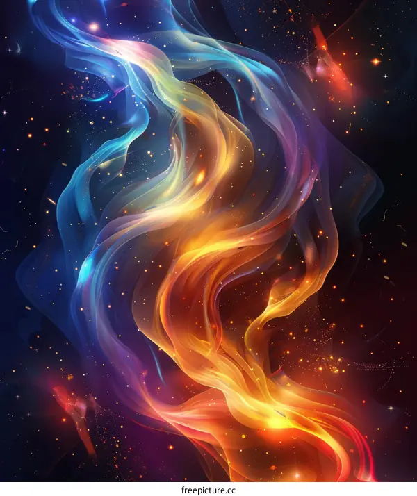 Abstract Colorful Space Nebula Flow