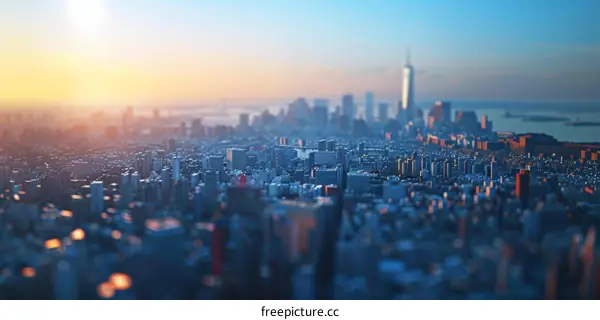 Cityscape at Sunrise  New York City Skyline