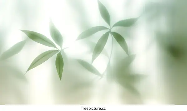 Gentle Green Leaf Shadows Through a Sheer Surface