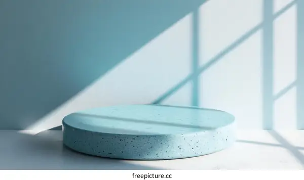 Light Blue Round Display Podium