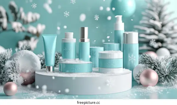 Winter Holiday Skin Care Product Display