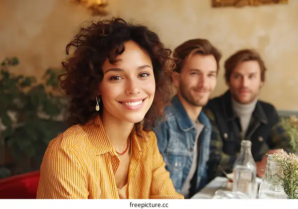 Happy Friends Gathering in a Cafe