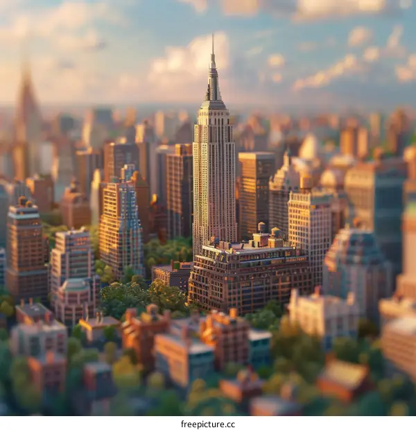 Pixelated Cityscape of New York