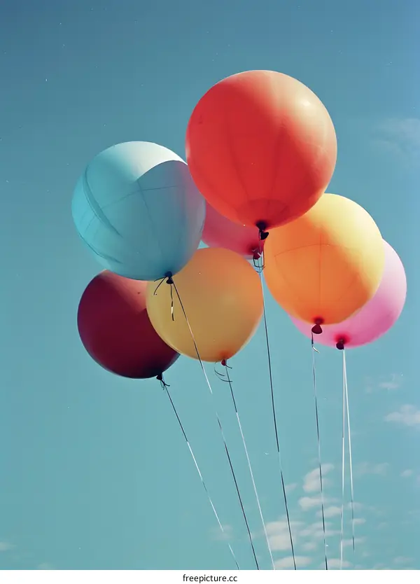 Colorful Balloons Floating in the Sky