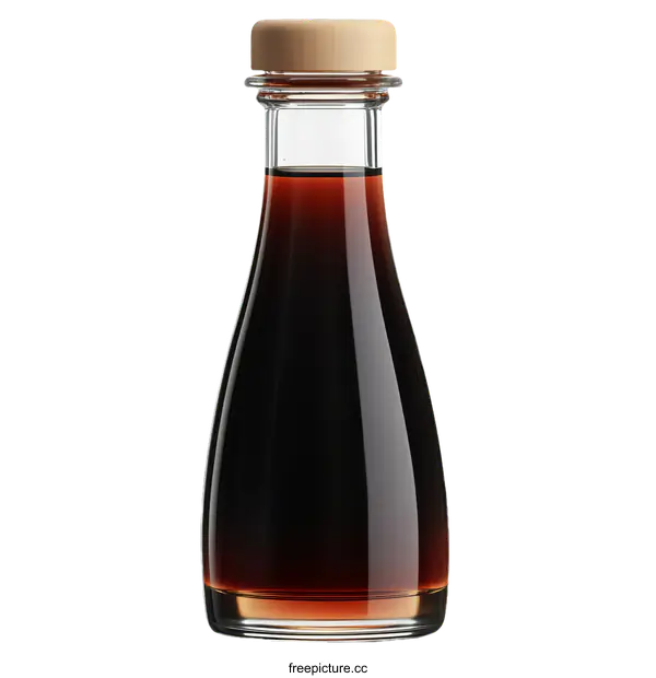 [Transparent Background PNG]Glass Bottle with Dark Sauce