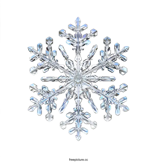 [Transparent Background PNG]Macro Photography of a Single Snowflake