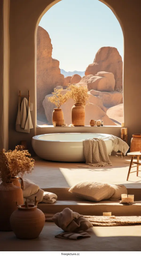 Bathroom with a Desert View