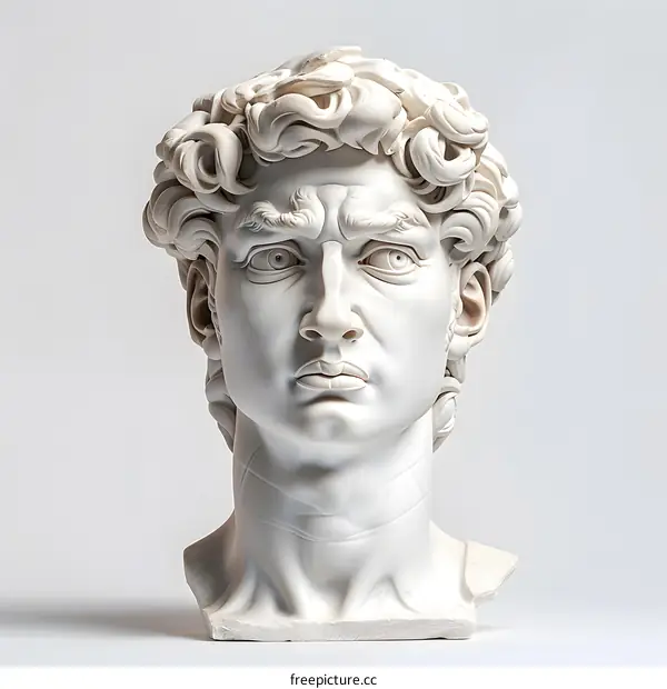 White Marble Bust Sculpture Of A Man