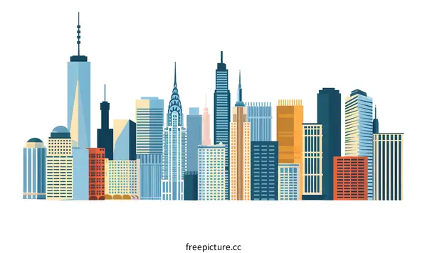 Modern Cityscape Skyline Illustration