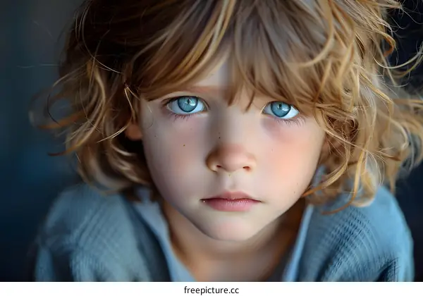 Portrait of a boy with blue eyes