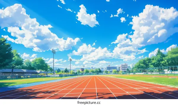 Beautiful Anime Style Running Track
