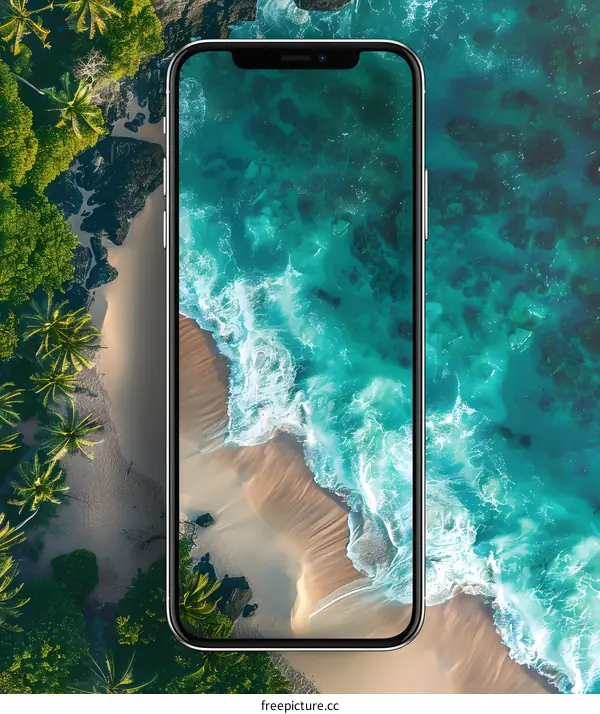 Smartphone Screen with Ocean View
