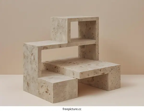 Abstract Stone Shelf Minimalist Design
