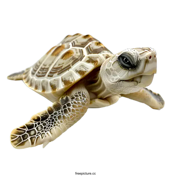 [Transparent Background PNG]A cute baby turtle with a unique pattern on its shell