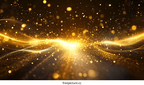 Abstract Gold Particles Background Design