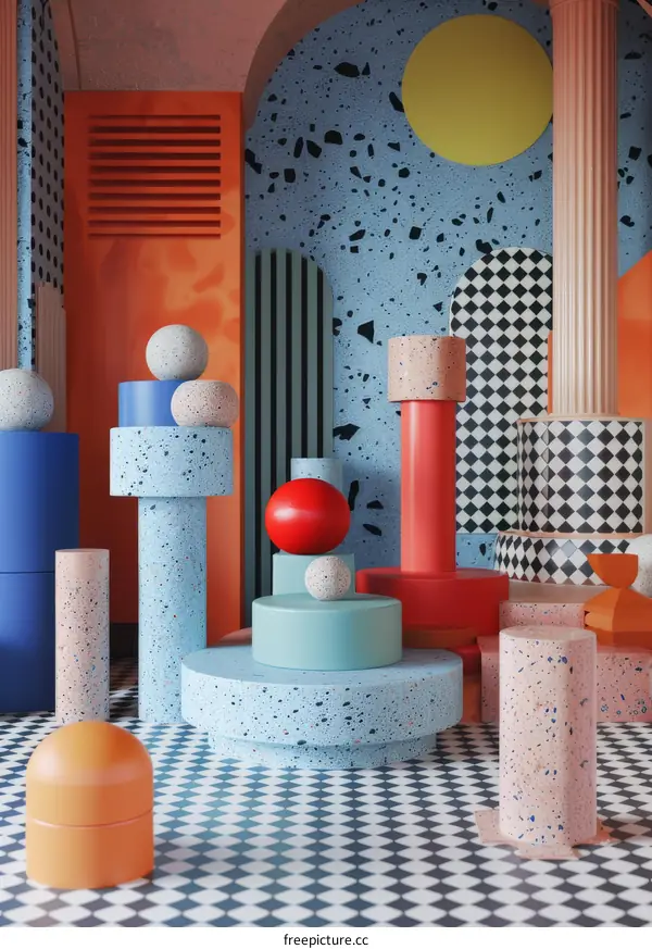 Colorful Geometric Abstract Interior Design