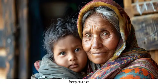 Grandmother and Grandchild Bonding in Rural Setting
