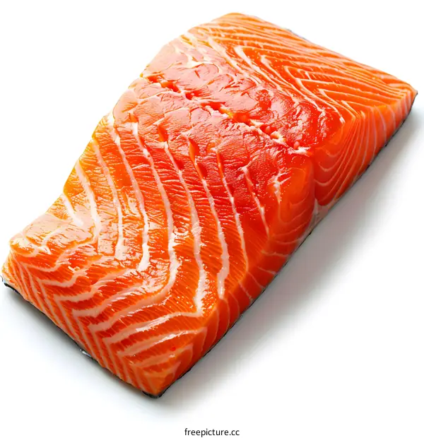 Fresh raw salmon fillet isolated on white background