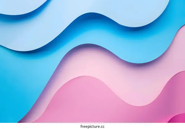 Abstract Wavy Blue and Pink Background