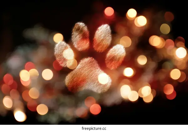 Abstract Animal Paw Print Festive Background