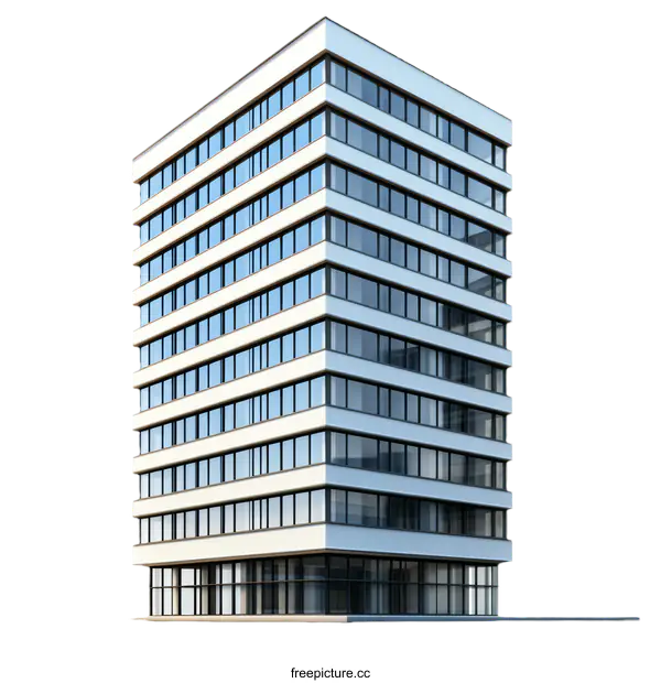 [Transparent Background PNG]Modern Office Building Illustration