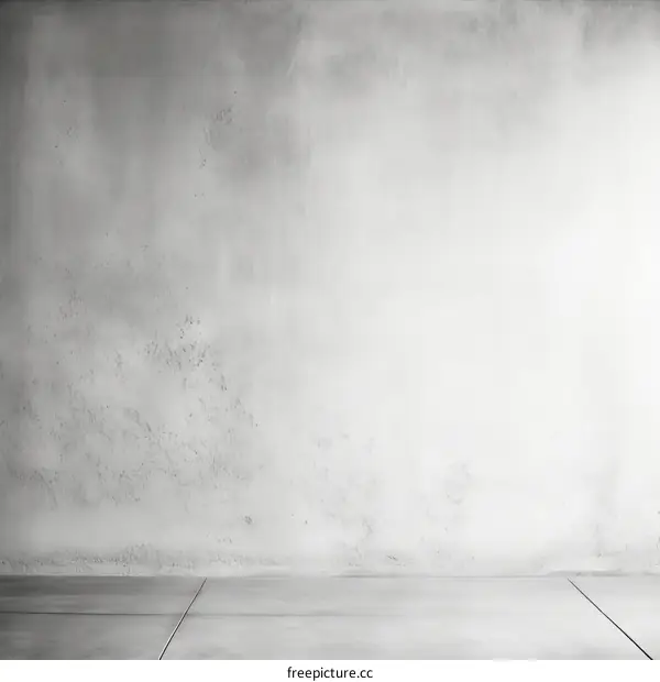 Whitewashed concrete wall and floor