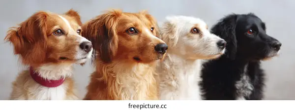 Four Dogs Posing in a Row