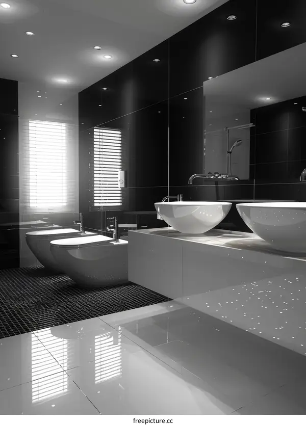 Modern Black and White Bathroom Design