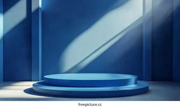 Modern Blue Product Display Stage