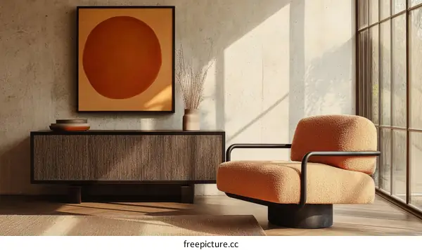Modern Living Room Interior Design with Warm Tones