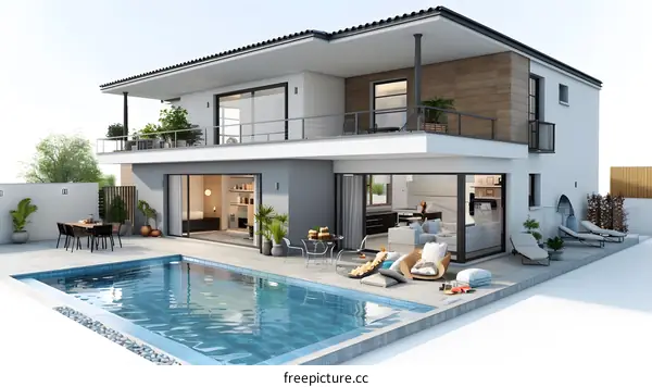 Modern house with swimming pool