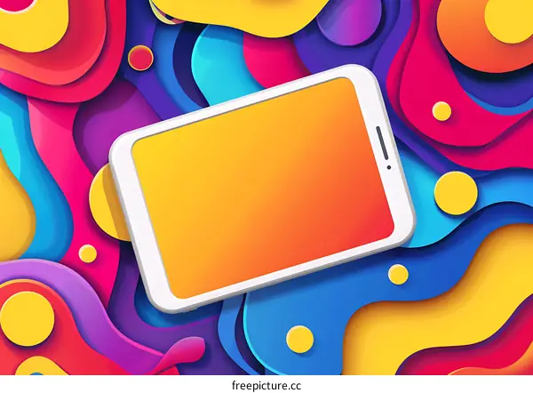 Abstract Colorful Background With Tablet Mockup