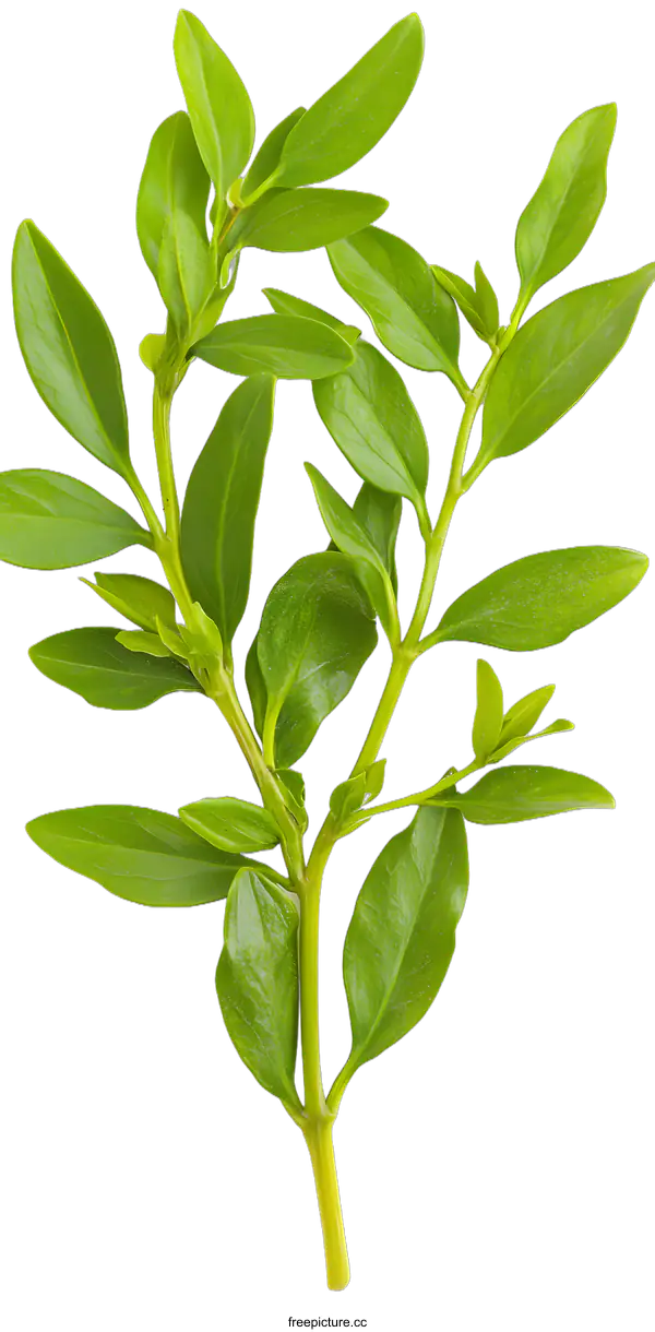[Transparent Background PNG]Green Sprig of Leaves on White Background