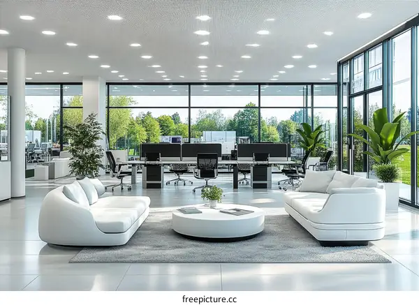 Modern Open-Plan Office Space with Natural Light
