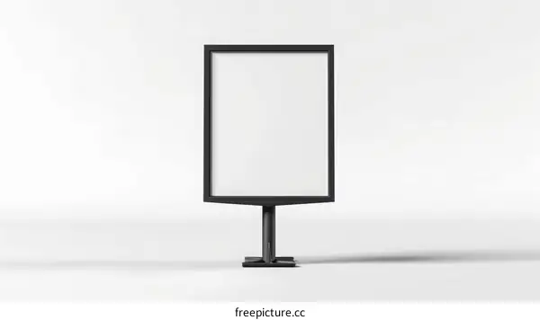 Black blank advertising billboard on a white background