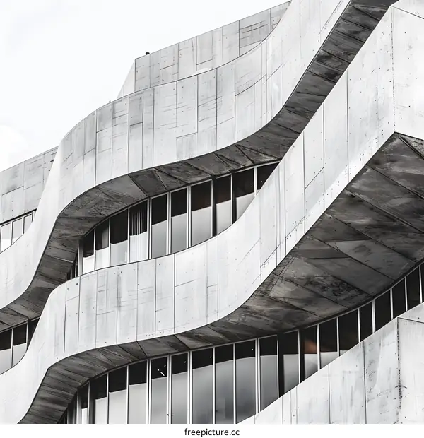Modern Concrete Architecture With Curved Lines