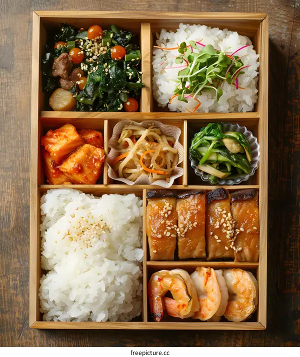 A delicious and healthy bento box with a variety of dishes