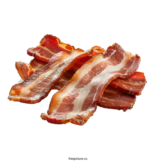 [Transparent Background PNG]Slices of bacon isolated on white background
