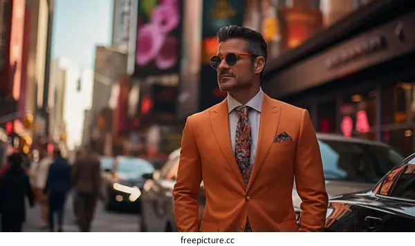 A Stylish Man in an Orange Suit