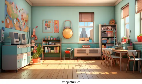 Classroom With Retro Aesthetic