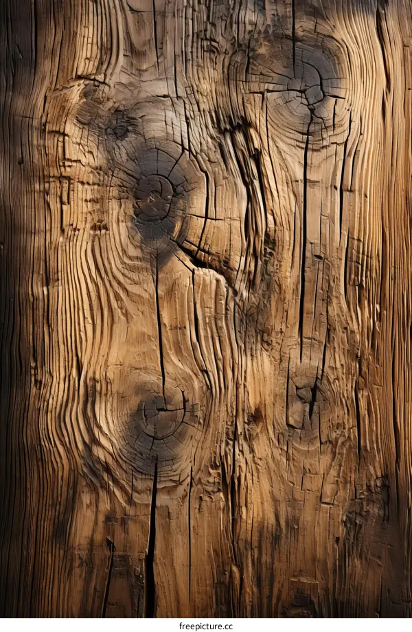 weathered wooden texture with cracks and knots