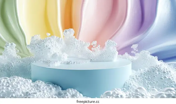 Pastel Soap Suds Display Podium