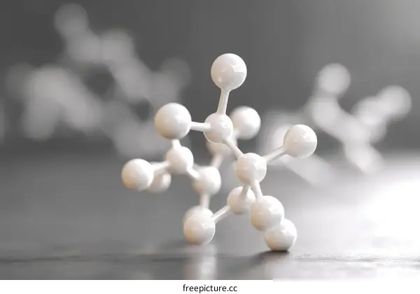 Molecular Structure Illustration on a Dark Surface