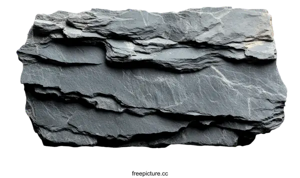 [Transparent Background PNG]Close Up View of Dark Gray Slate Stone
