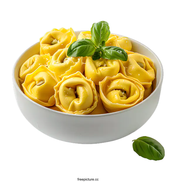 [Transparent Background PNG]A bowl of delicious Italian tortellini pasta