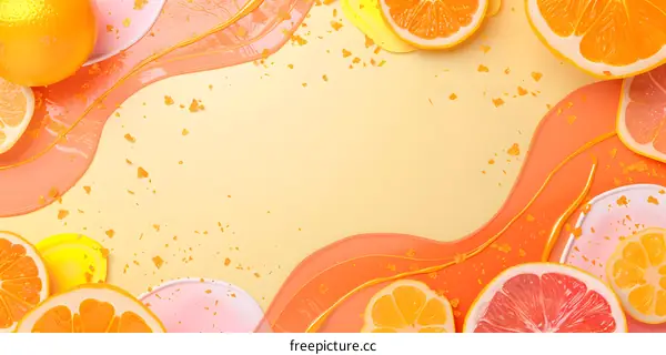 Orange Slices with Abstract Background