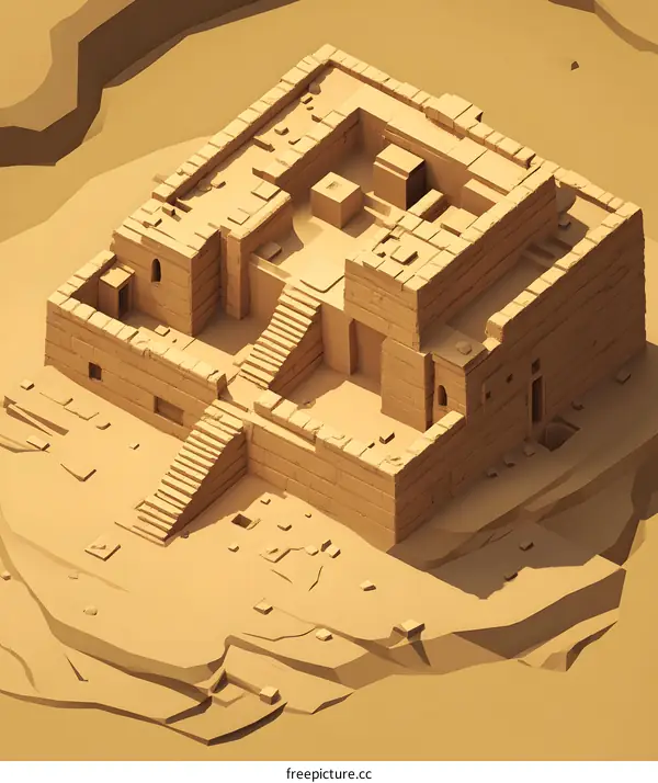 Ancient Egyptian Temple 3D Illustration